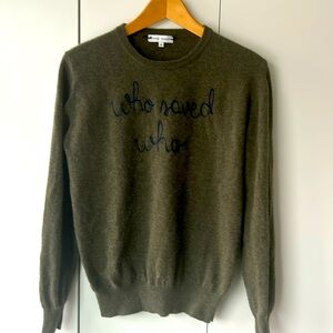 Lingua Franca cashmere sweater, sz m, Moss